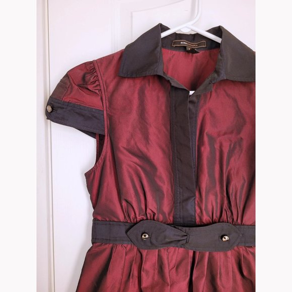 BCBGMaxAzria Iridescent Dark Red Dress (4) - Picture 6 of 7
